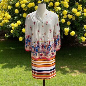 Figueroa And Flower Floral Boho Top Merona‎ Stripe Skirt Colorful Bundle
